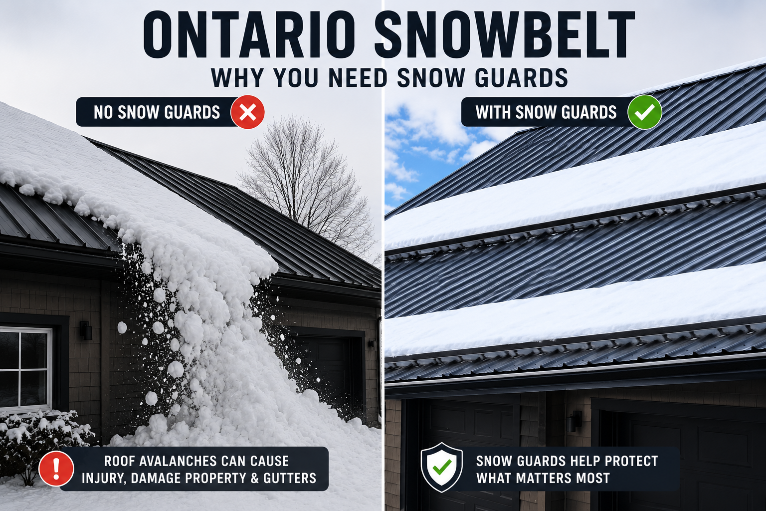 Snow Guards for Ontario's Snowbelt: Barrie, Collingwood, Owen Sound & Sudbury