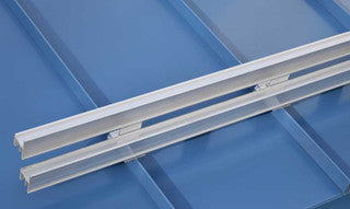 Système de rail anti-neige à double barre ColorBar pour toitures métalliques à joint debout (1,8 m)