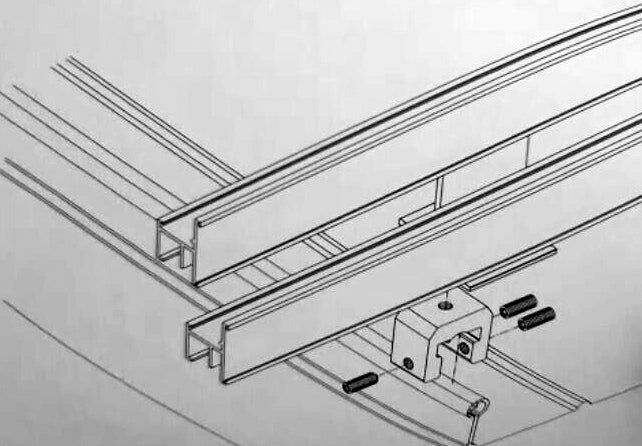 Système de rail anti-neige à double barre ColorBar pour toitures métalliques à joint debout (1,8 m)