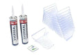 SnoBlox Ace glue-down jumbo snow guard 20 pack kit with two tubes of SB-190 adhesive, ships from Canada
