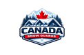 Logo for Canada Snow Guards with a mountain and red maple leaf design on a white background