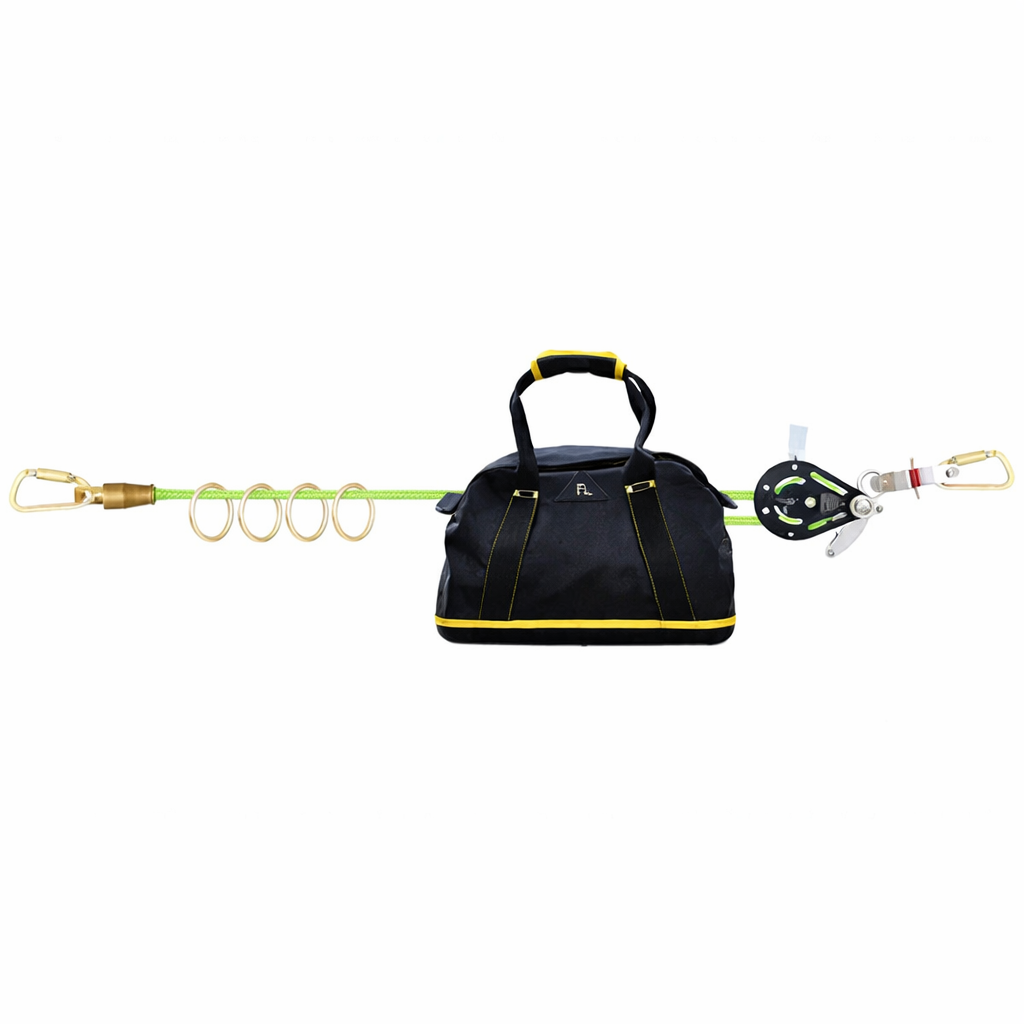 Frontline HLK1004 100 ft horizontal lifeline system kit with kernmantle rope, tensioner, O-rings and carry bag