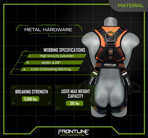 Harnais gilet complet Frontline 105CFTB Combat™ – Anneaux en D avant et latéraux + sangles anti-trauma | ANSI