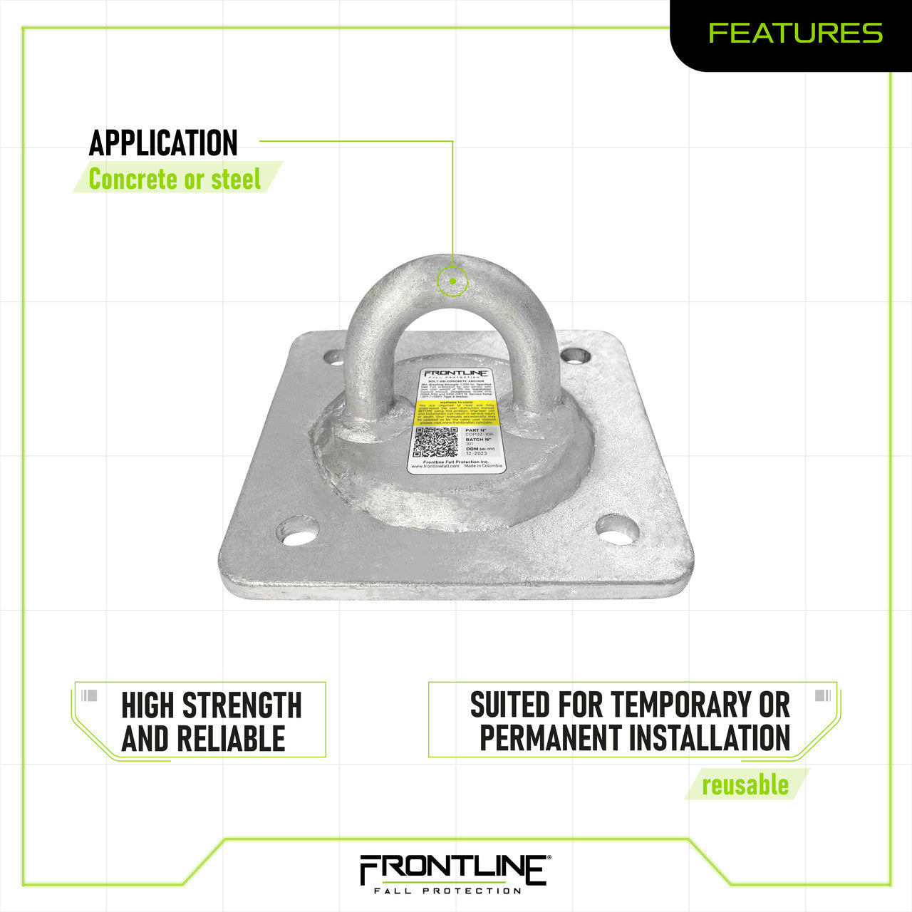 Frontline COP02-10K anchor plate specifications